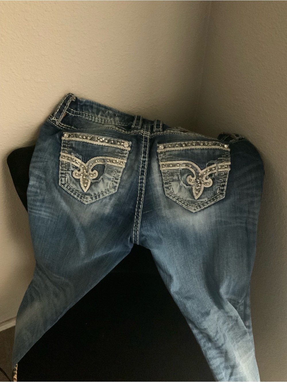 Rock Revival Embellished Blue Skinny Jeans